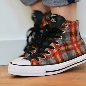 converse plaid wool Chuck Taylor sneakers